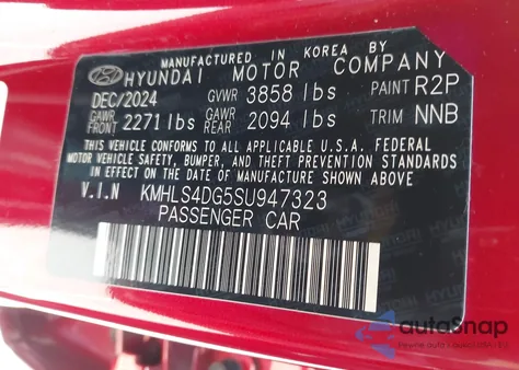 2025 Hyundai Elantra Sel Convenience from USA, damaged, VIN KMHLS4DG5SU947323